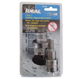 Ideal TKO 36-303 Carbide Tipped Hole‎ Cutter 1-1/8" (29mm) 3/4" Pipe Size New